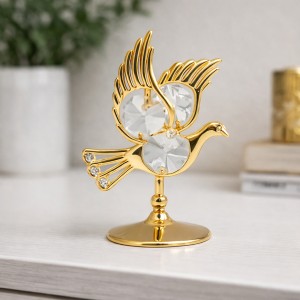 24-karaats goud verguld Mini Duif versierd met Bohemia kristallen