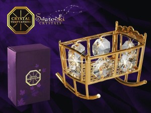 24K goud verguld Kinderbedje met Swarovski kristallen