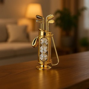 Golftas 24-karaats verguld goud en versierd met Bohemia-kristallen