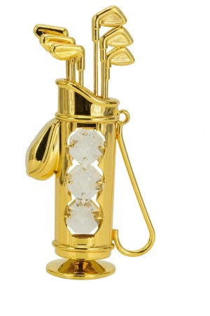 Golftas 24-karaats verguld goud en versierd met Bohemia-kristallen