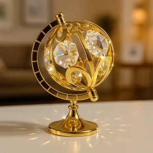 Globebal 24-karaats verguld goud en versierd met Bohemia-kristallen