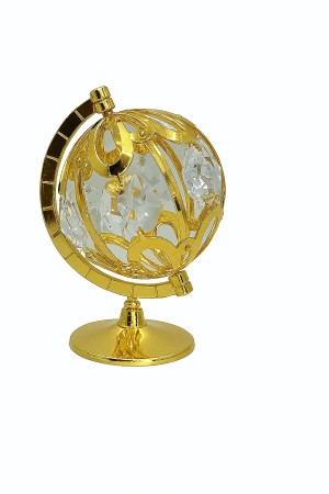 Globebal 24-karaats verguld goud en versierd met Bohemia-kristallen