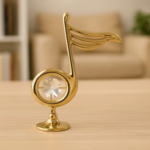 Muzieknoot 24-karaats verguld goud en versierd met Bohemia-kristallen